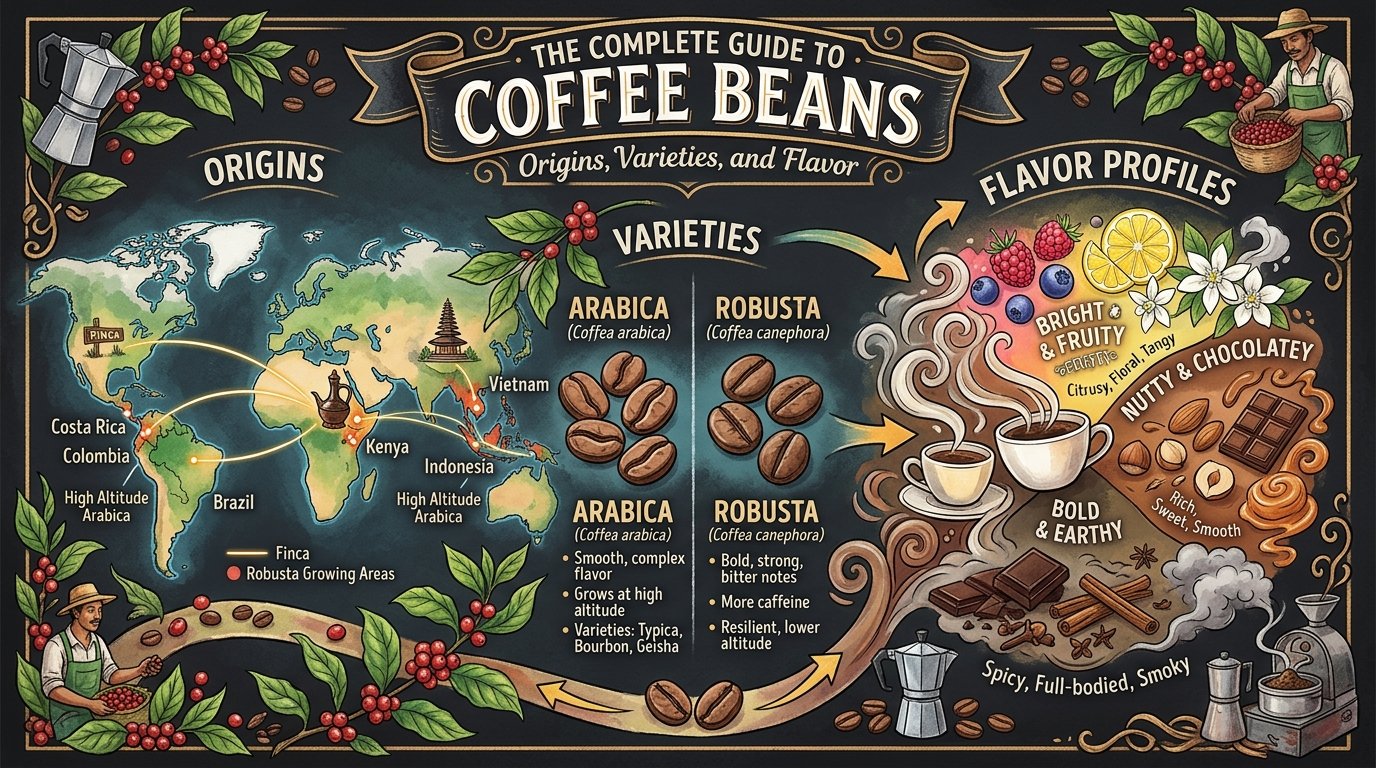 The Complete Guide to Coffee Beans: Origins, Varieties, and Flavor